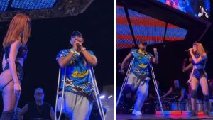 Dançarino anuncia cura do câncer durante show de Anitta em Paulínia