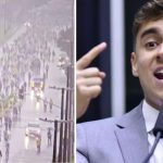Raio atinge manifestação organizada por Nikolas Ferreira em Brasília