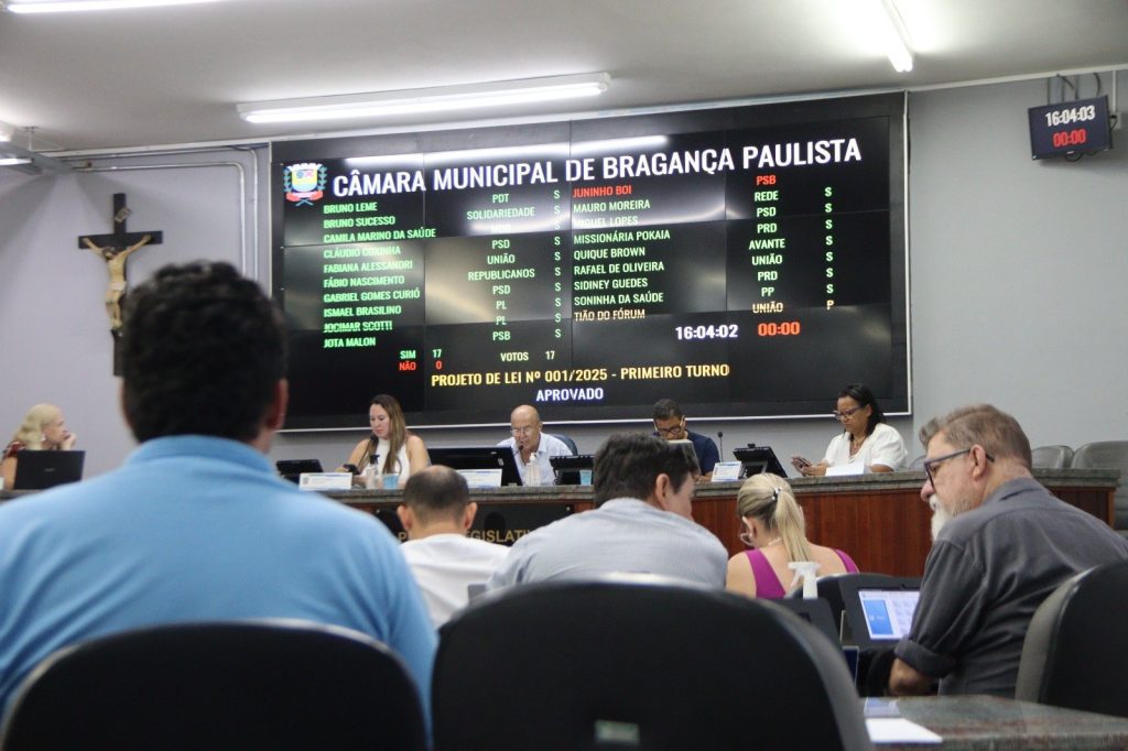 Câmara dos Vereadores de Bragança Paulista vota projeto (foto: divulgação / Câmara)