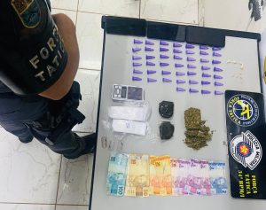 Apreensão de drogas e tráfico em Bragança Paulista (Foto: Divulgação/PM)