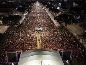 foto aérea das comemorações de aniversário de Americana