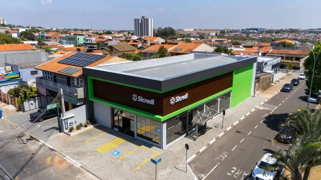Foto aérea da agência Sicredi Hortolândia