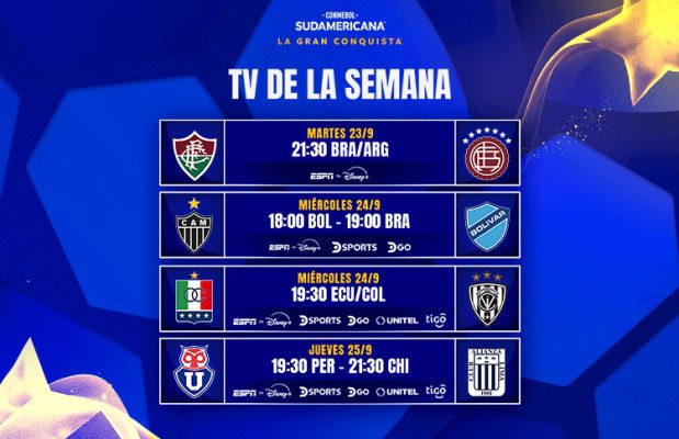 agenda de competições da sudamericana em setembro