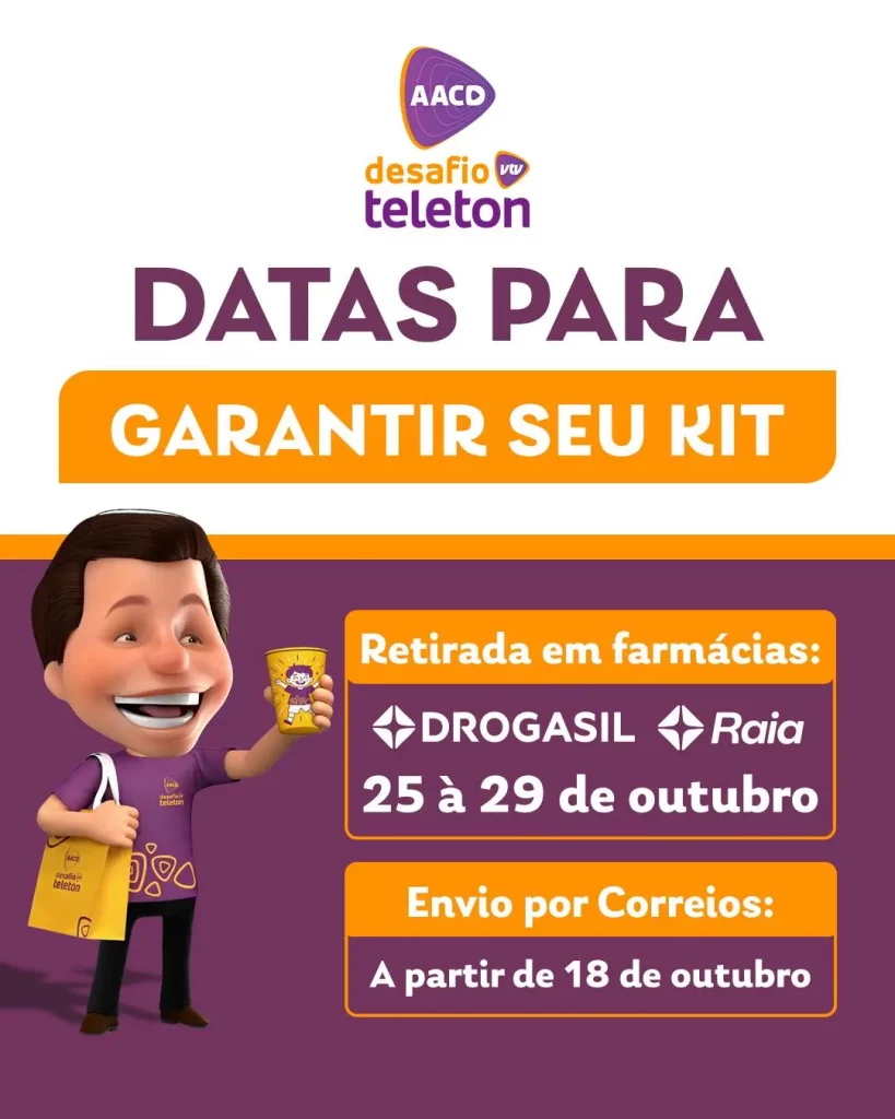 Datas para garantir seu kit do desafio teleton 2025
