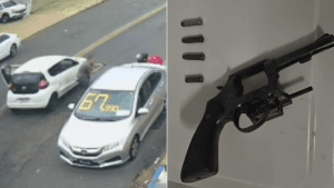 Homem tenta atirar na ex-companheira, mas é baleado por guarda civil de folga; VÍDEO
