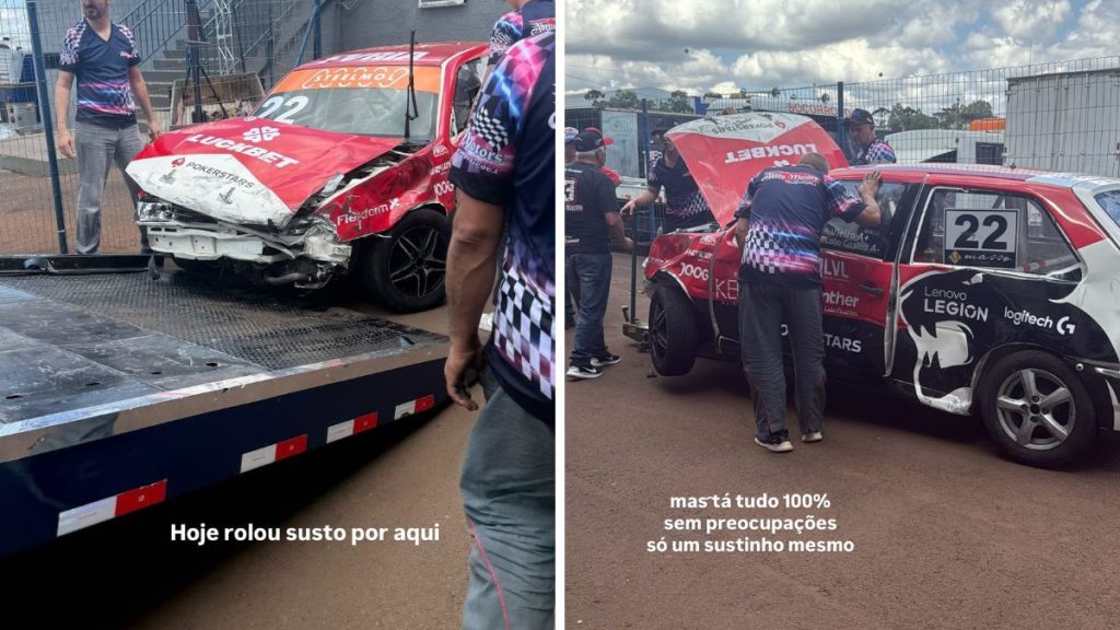 Caio Castro sofre acidente durante treino no Paraná. Foto: Reprodução/Instagram @bohnvitoria