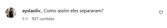 Comentário na publicação de Júlio Cocielo. Foto: Reprodução/Instagram @cocielo