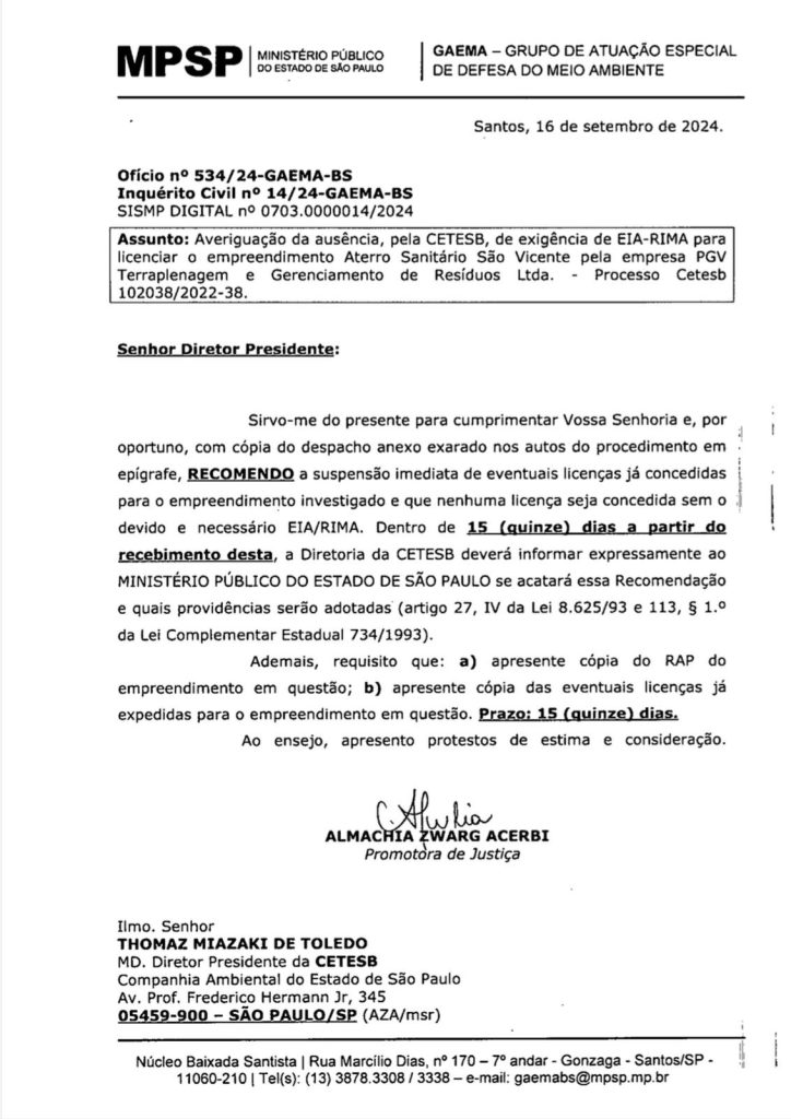 Laudo da Polícia Civil aponta metais pesados em área usada para descarte em São Vicente