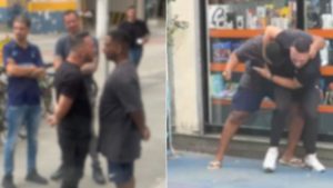 Discussão entre Lojistas vira Pancadaria na rua em Santos