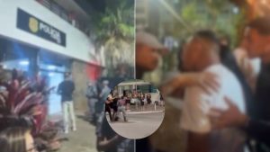 Policial dá em cima de mulher casada em quiosque de Praia Grande, atira no marido e acaba preso