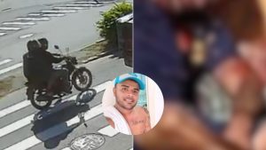 Imagens fortes! Homem é assassinado em frente a depósito de materiais em São Vicente