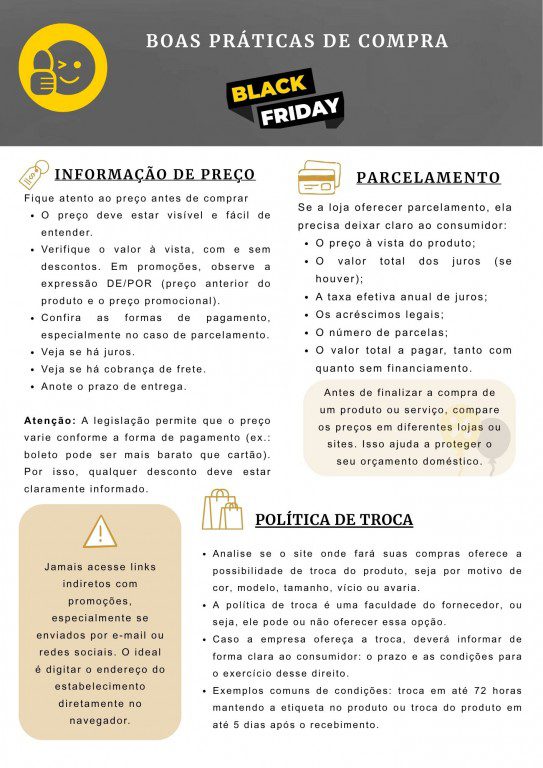 Cartilha do procon sobre boas práticas nessa Black Friday