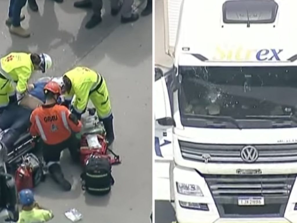 o motorista foi resgatado pelas equipes do GATE e da concessionária SPMar