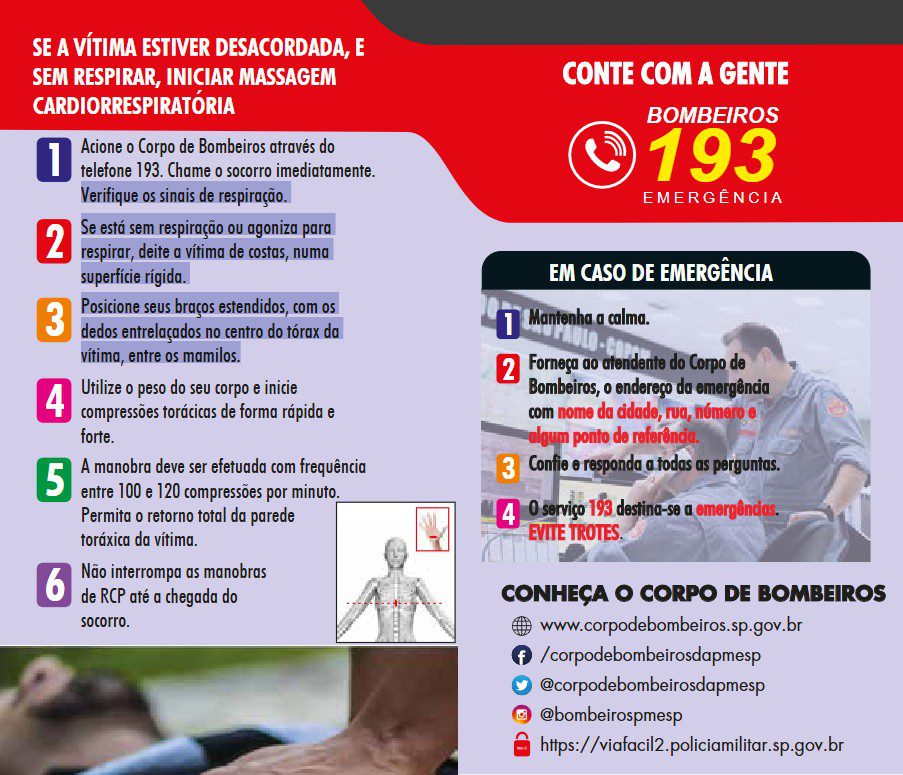 Contato com o Corpo de Bombeiros