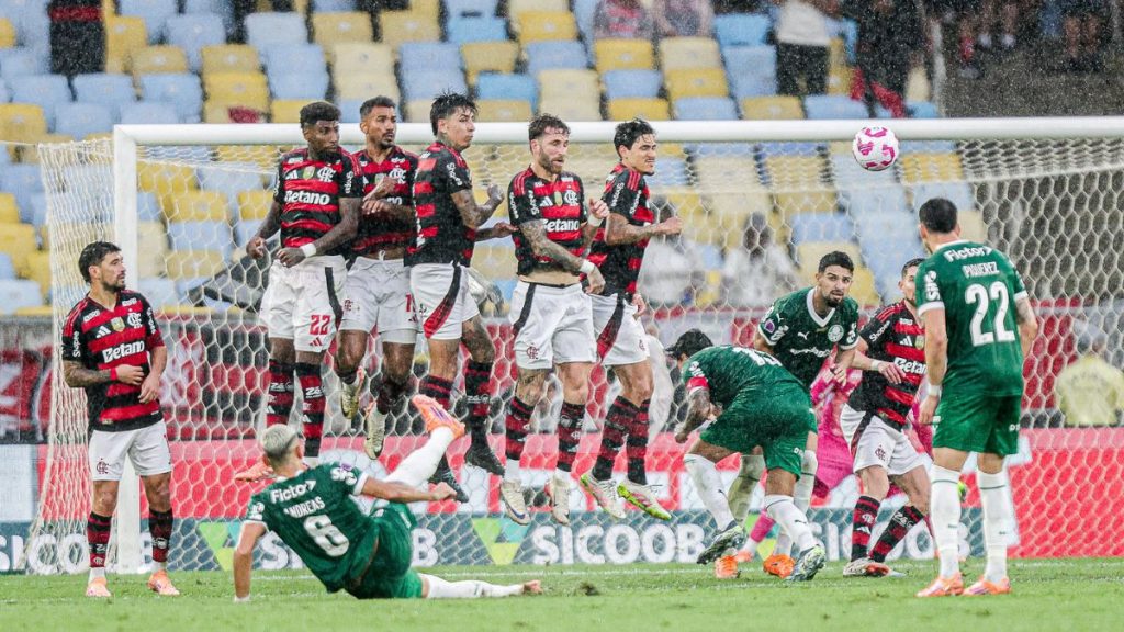 Flamengo e Palmeiras em ação pelo Campeonato Brasileiro