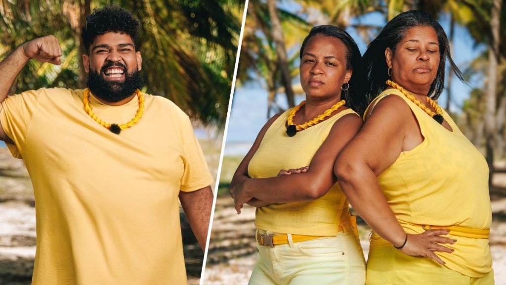 Douglas, Thainá e Rozanda na série ilhados com a Sogra