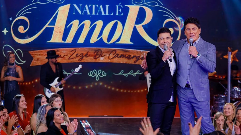 Momento de emoção e celebração com Cesar Filho durante a gravação do especial de fim de ano do SBT