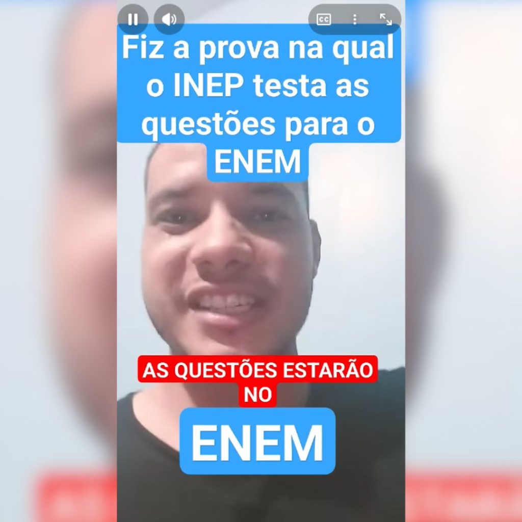 Em um vídeo do Youtube, Edcley afirmou ter feito a prova que testa as questões do Enem