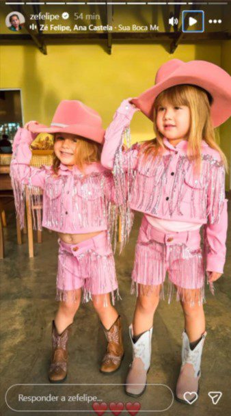 Instagram Zé Felipe com as filhas