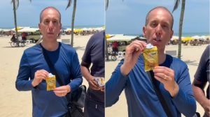 Afastado de Sorocaba, 'prefeito tiktoker' surge no litoral de SP vendendo amendoim em ação social