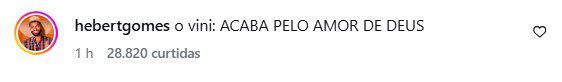 Comentário de um seguidor na publicação de Virginia
