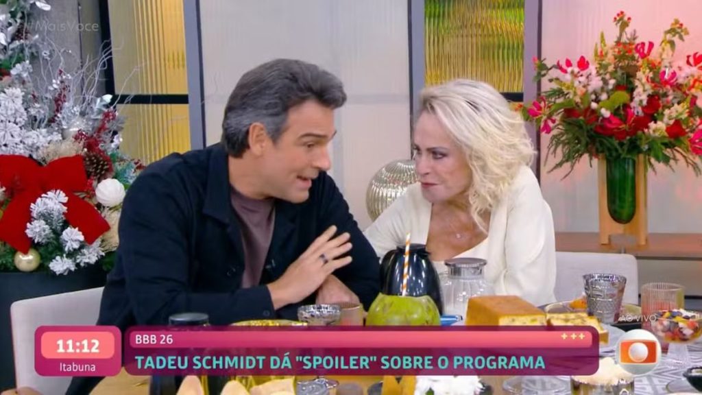 Tadeu Schmidt deu spoilers do BBB 26 no mais Você