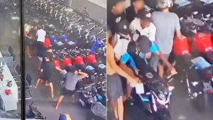 Quadrilha invade loja de motos e foge com três veículos no litoral de SP; VÍDEO