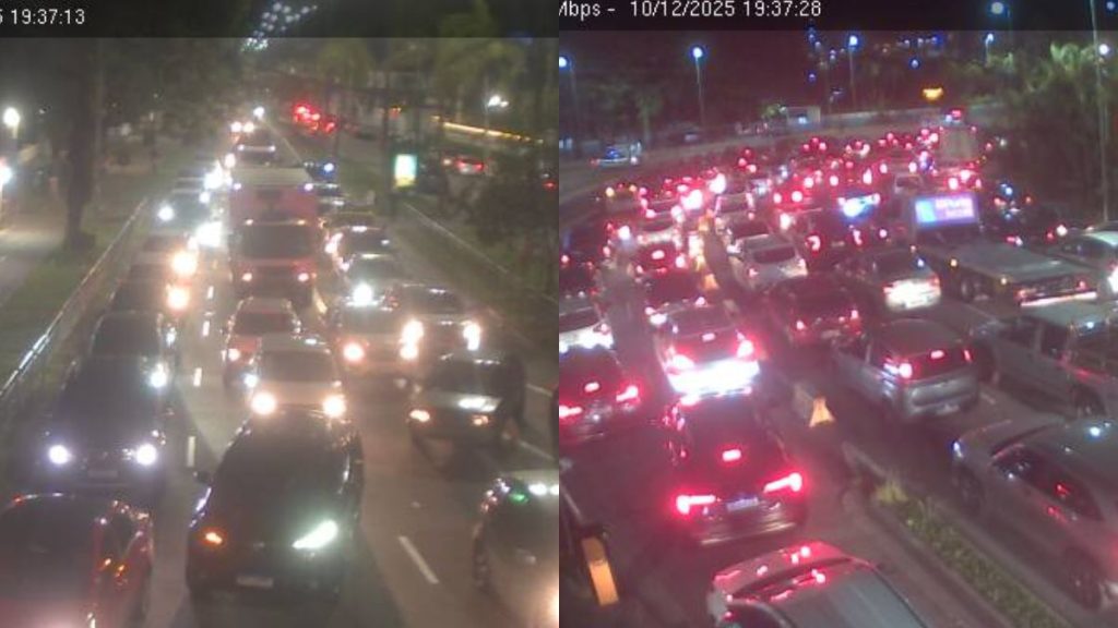 trânsito para quem sai de Santos em direção a Guarujá