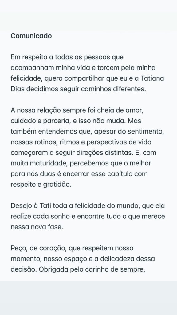 Lauana Prado anuncia fim do noivado com Tati Dias: Foto: Reprodução / Instagram @lauanaprado