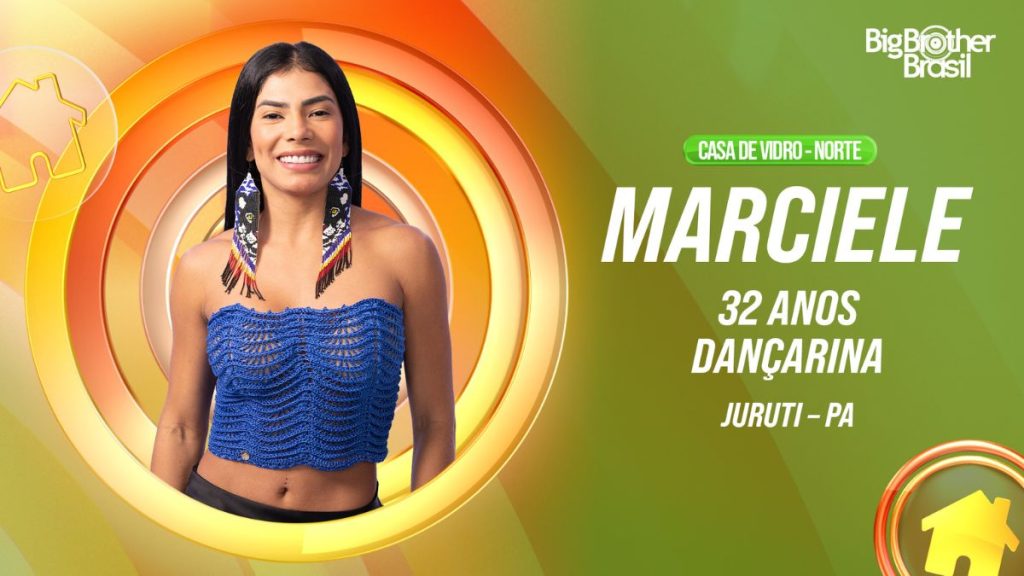 Marciele - participante casa de vidro BBB 26. Foto: Reprodução / Globo
