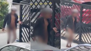 Homem em situação de rua é visto quase nu em bairro nobre de Santos