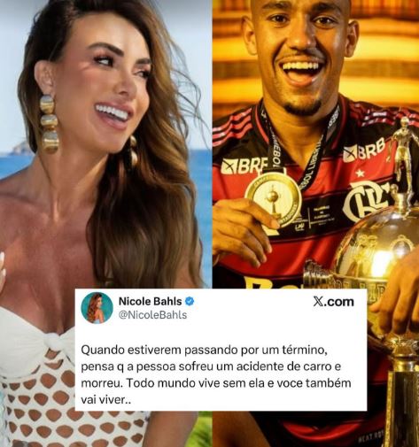 Nicole Bahls manda indireta para jogador do Flamengo após traição