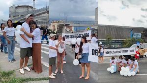 Família protesta após morte no Porto de Santos