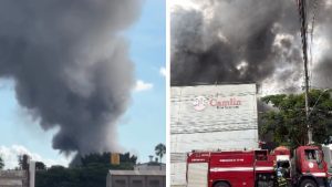 Incêndio de grandes proporções atinge empresa multinacional no Distrito Industrial de Indaiatuba SP.
