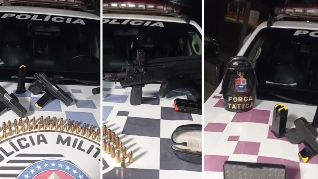 Armas apreendidas pela polícia militar de limeira