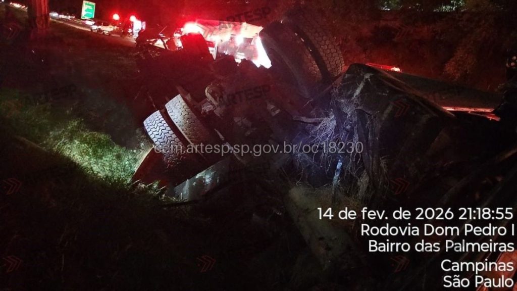 Acidente foi registrado no dia 14 de fevereiro, na rodovia dom pedro.