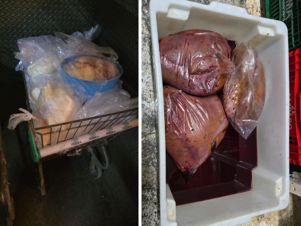 Açougue interditado pela Vigilância Sanitária em Americana por irregularidades no armazenamento de carnes.