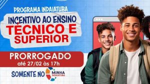 Indaiatuba prorroga inscrições do incentivo ao ensino técnico e superior