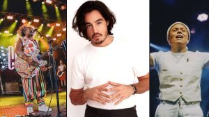 Montagem com imagens dos artistas Chico César, Tiago Iorc e Maria Gadú, atrações do festival Vozes da MPB em Hortolândia.