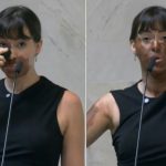 “Eu virei negra?”, pergunta Fabiana Bolsonaro ao pintar o rosto na Alesp