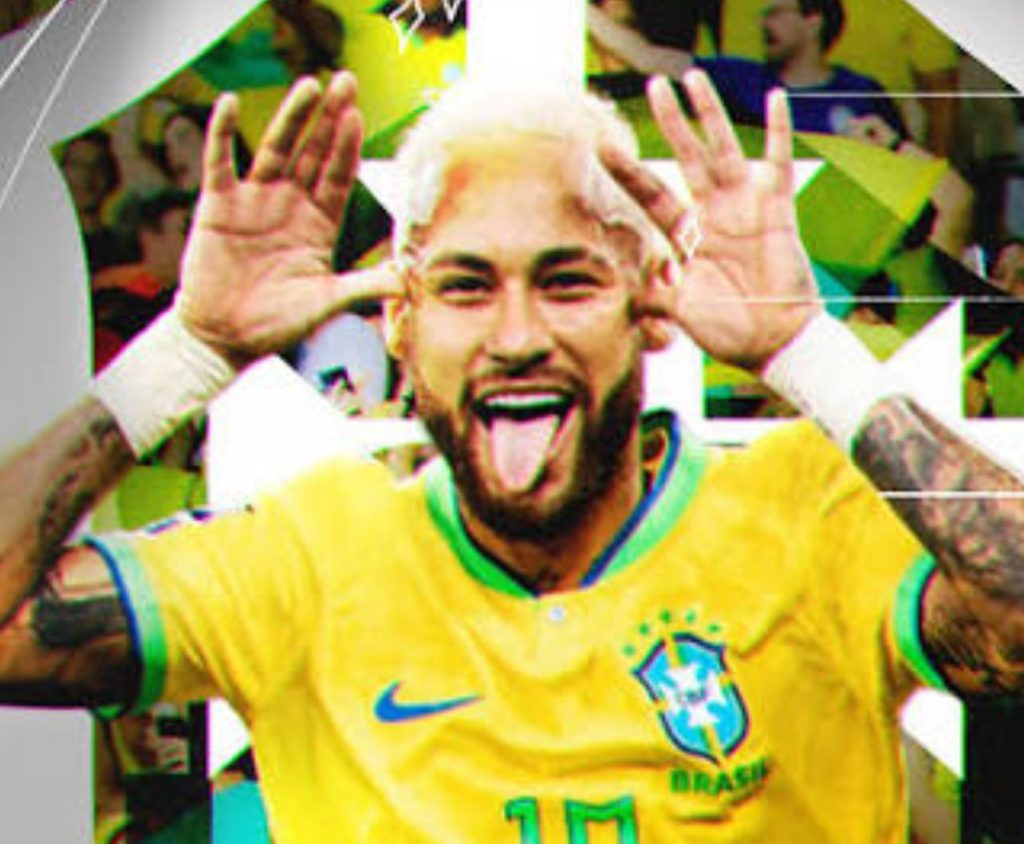 Torcida brasileira manifestando apoio à convocação de Neymar Jr para a Seleção Brasileira em clima de jogo.