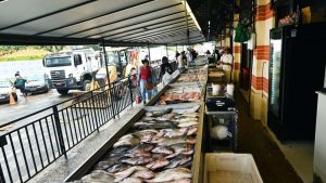Movimentação no Mercado Municipal de Campinas durante venda de pescados na Semana Santa e Quaresma.