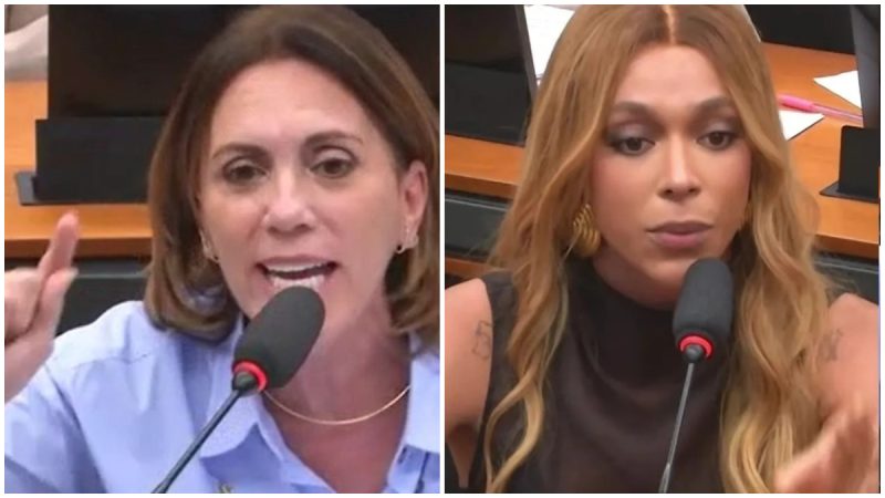 Debate entre deputadas Rosana Valle e Erika Hilton sobre a Lei Maria da Penha na Câmara dos Deputados.
