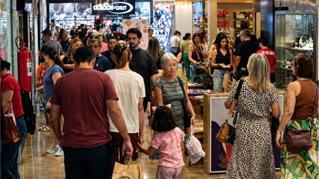 Lojistas da Baixada Santista em ação de conscientização e vendas para o Dia Livre de Impostos 2026.