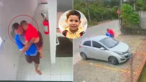Arthur Kenay Andrade de Oliveira carregado desacordado por padrasto em prédio, caso Adalto Mello.