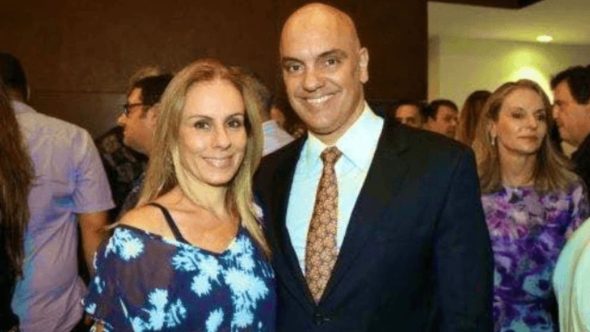Alexandre de Moraes e esposa