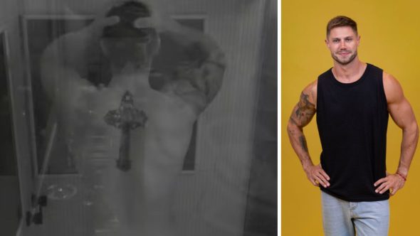 BBB 26: Jonas Sulzbach cumpre promessa e toma banho pelado após liderança. Foto: Reprodução / Globoplay