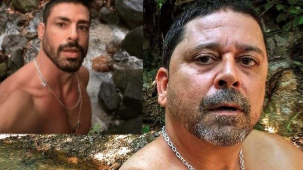Grazi Massafera e Cauã Reymond em destaque sobre repercussão de sósia do ator no Instagram.