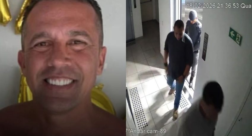 Soldado PM Gisele Alves Santana e tenente-coronel Geraldo Leite Rosa Neto em destaque sobre caso de feminicídio.