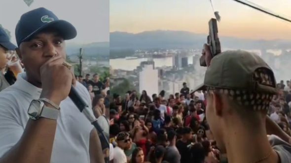 MC Urubuzinho, cantor de funk preso em Santos por envolvimento em disparos de arma de fogo no Morro São Bento.